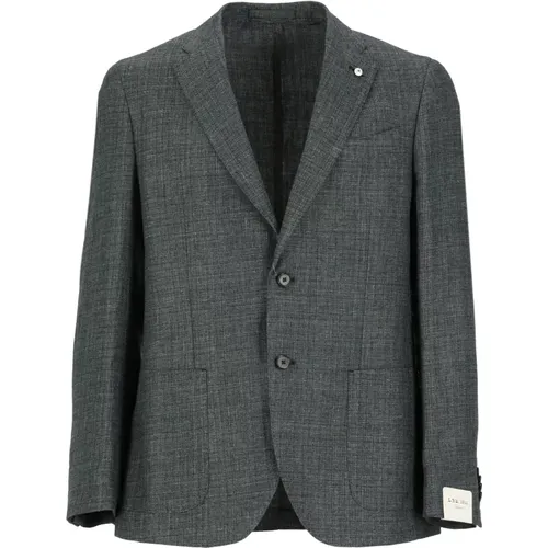 Grey Linen and Wool Jacket , male, Sizes: 2XL, L - Lubiam - Modalova