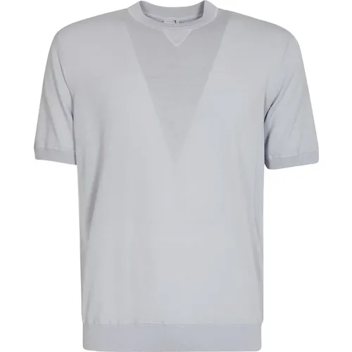 Denim Crew Neck Knit T-Shirt , male, Sizes: L - Eleventy - Modalova