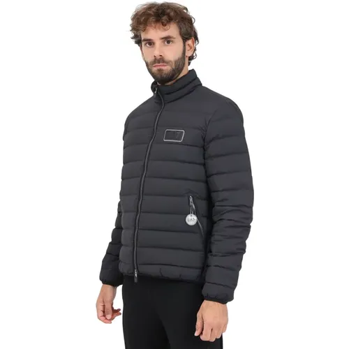 Schwarze Herren Steppjacke Steppdesign , Herren, Größe: L - Emporio Armani EA7 - Modalova