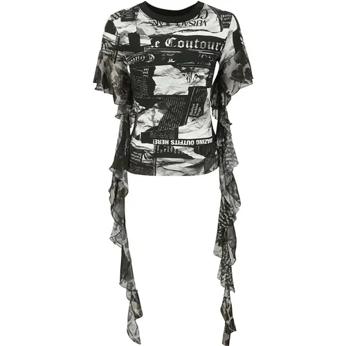 T-Shirts , Damen, Größe: M - Versace Jeans Couture - Modalova