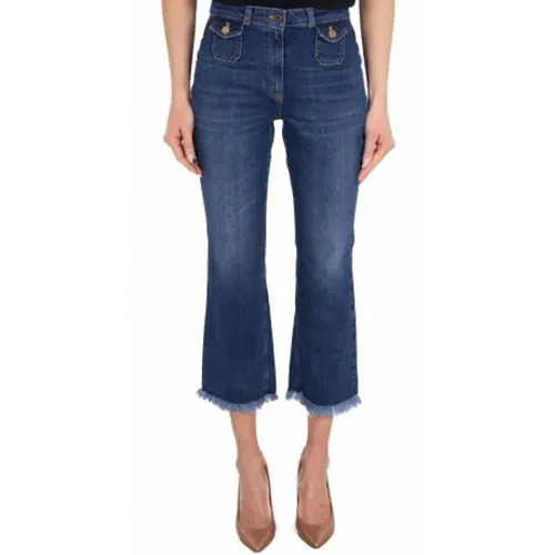 Knightly Cropped Jeans , female, Sizes: W29, W28, W30, W31 - Elisabetta Franchi - Modalova