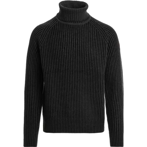 Rib Knit Ettore Pullover Schwarz , Herren, Größe: 2XL - Parajumpers - Modalova