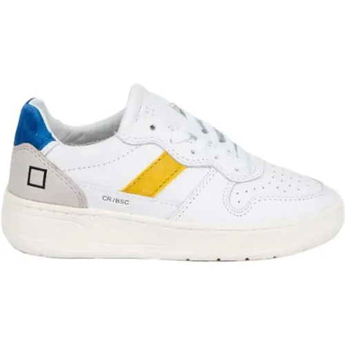 White and Royal Blue Court 2.0 Sneakers , male, Sizes: 3 UK, 5 UK - D.a.t.e. - Modalova