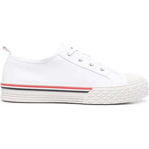 Stripe-Trim Lace-Up Sneakers , male, Sizes: 6 UK, 8 UK, 6 1/2 UK - Thom Browne - Modalova
