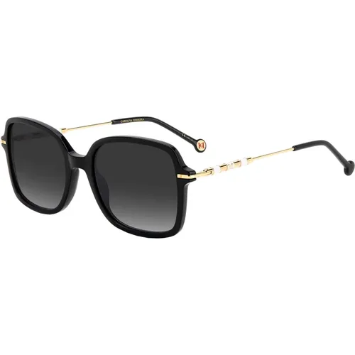 Black/Dark Grey Shaded Sunglasses , female, Sizes: 55 MM - Carolina Herrera - Modalova