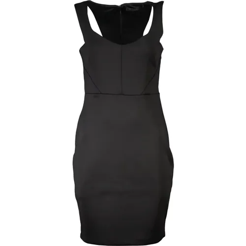 Kurzes Schwarzes Kleid Breite Träger Rückenreißverschluss , Damen, Größe: M - Guess - Modalova