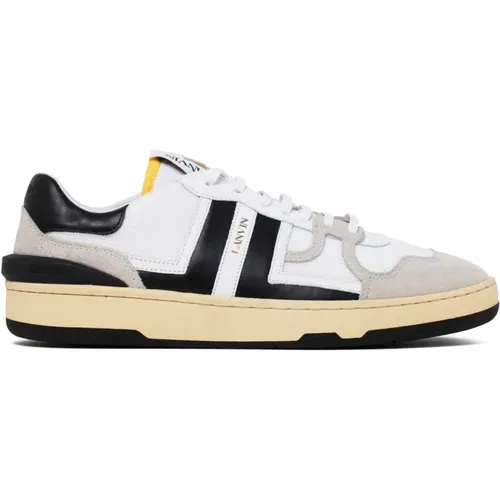 And White Leather Low Top Sneakers , male, Sizes: 10 UK, 7 UK - Lanvin - Modalova