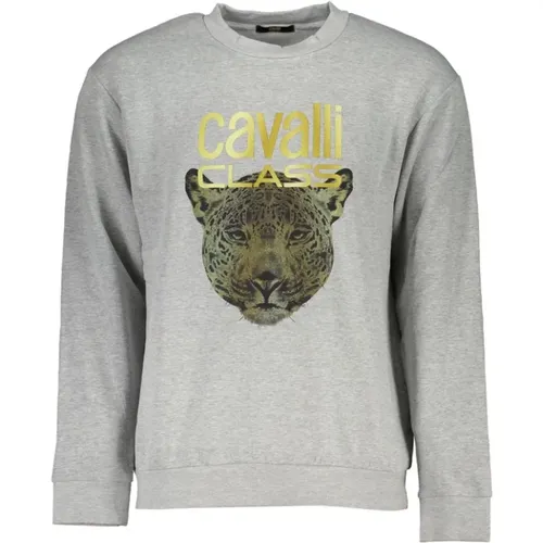 Designer Sweatshirt Round Neck , male, Sizes: XL, S, M, L - Cavalli Class - Modalova