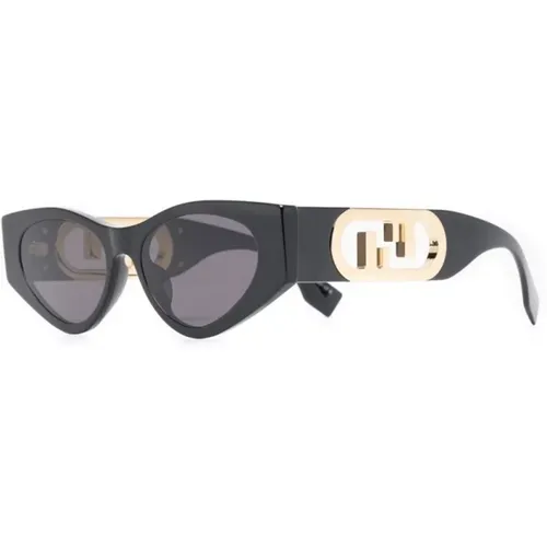 Schwarze Sonnenbrille mit Originalzubehör , Damen, Größe: 54 MM - Fendi - Modalova
