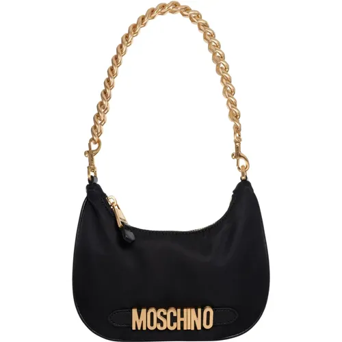 Chic Hobo Bag with Logo Detail , female, Sizes: ONE SIZE - Moschino - Modalova