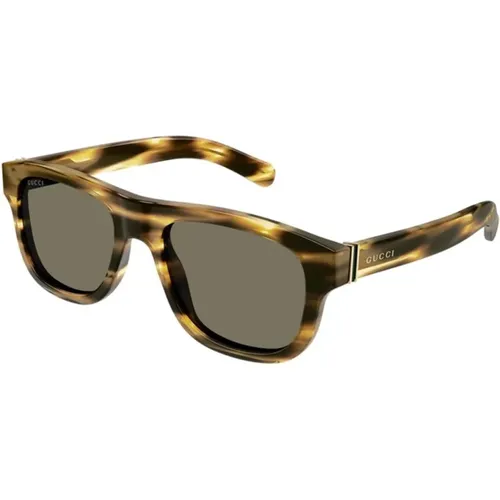 Klassische Havana Braune Sonnenbrille - Gucci - Modalova