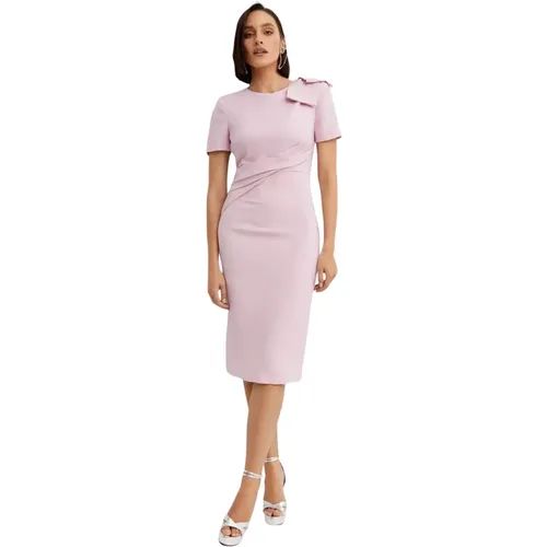 Rosa Bleistift Midi-Kleid mit Schleife - Roland Mouret - Modalova