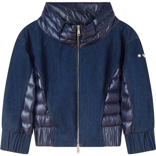 Denim Jacke MIT Daunendetails , Damen, Größe: L - add - Modalova