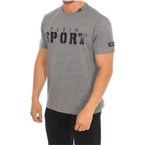 T-Shirt mit kurzen Ärmeln und Claw-Print , Herren, Größe: S - Plein Sport - Modalova