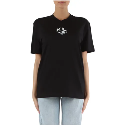 Bio-Baumwolle Regular Fit T-shirt , Damen, Größe: S - Karl Lagerfeld - Modalova