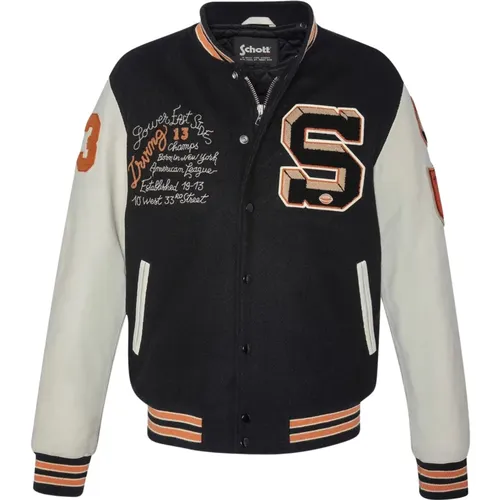 Teddy Varsity Jacke , Herren, Größe: 2XL - Schott NYC - Modalova