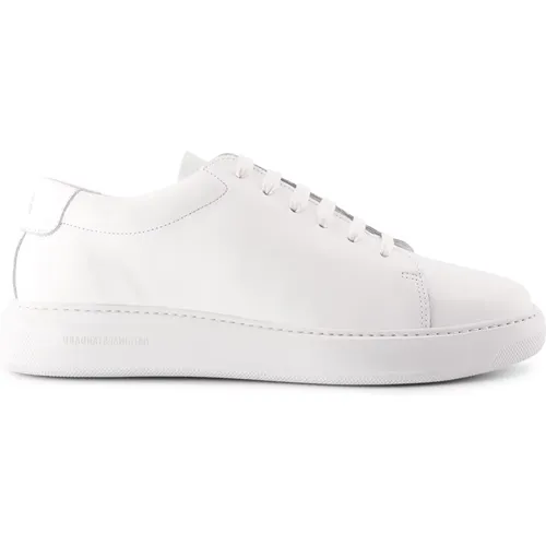 Handgefertigte Weiße Monochrome Sneakers , Herren, Größe: 46 EU - NATIONAL STANDARD - Modalova