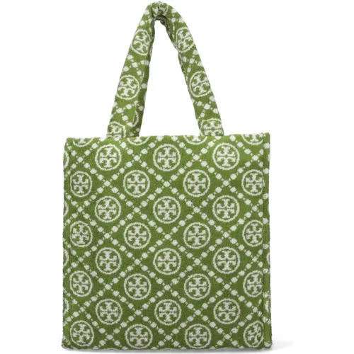 Grüne geräumige und elegante Tote Bag , Damen, Größe: ONE Size - TORY BURCH - Modalova