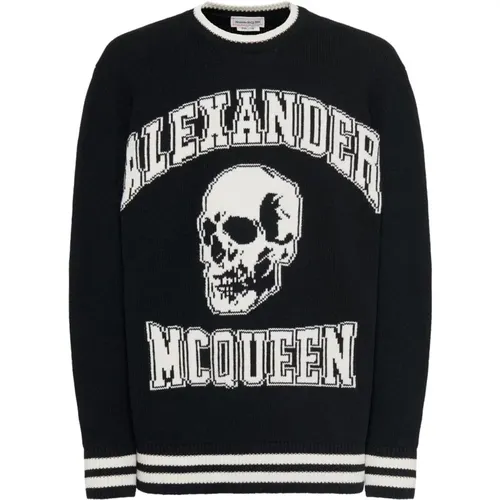 Wool Ribbed College Pullover , male, Sizes: S, M - alexander mcqueen - Modalova