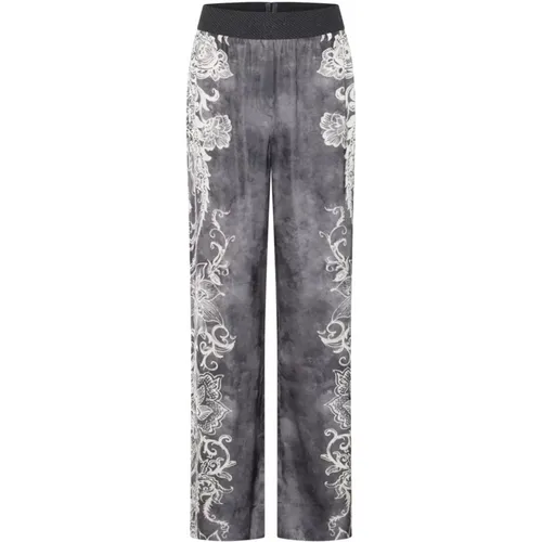 Wide Leg Pants Dark Grey Elegant Print , female, Sizes: XS, M, XL, S - Gustav - Modalova