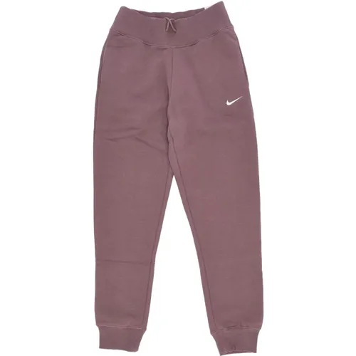 High-Waist Fleece Joggers Pflaume Eclipse , Damen, Größe: L - Nike - Modalova