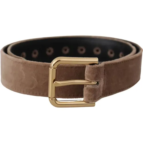 Velvet Logo Buckle Belt , female, Sizes: 65 CM - Dolce & Gabbana - Modalova