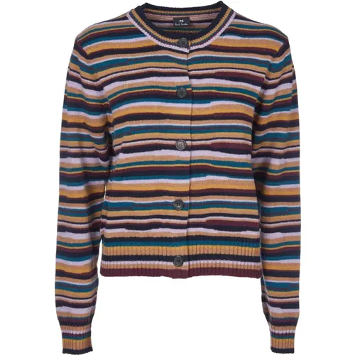 Striped Wool Cardigan , female, Sizes: S, M, XS - Paul Smith - Modalova