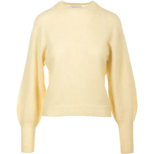 Cream Sweater with Paricollo Detail , female, Sizes: L - Daniele Fiesoli - Modalova