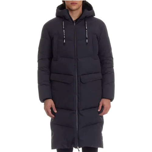 Blauer gesteppter langer Mantel mit Goretex - Herno - Modalova