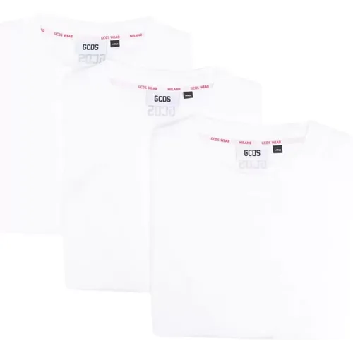 Drei-Pack Baumwoll T-Shirt , Herren, Größe: L - GCDS - Modalova