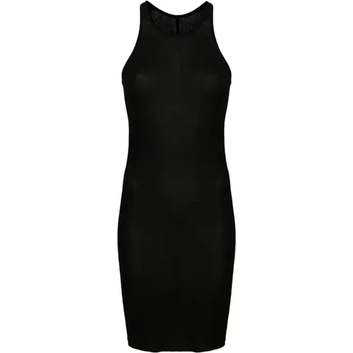 Schwarzes Baumwollkleid mit Racerback , Damen, Größe: M - Rick Owens - Modalova