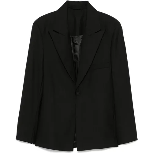 Schwarzer Gewebter Blazer Mantel , Herren, Größe: L - Séfr - Modalova