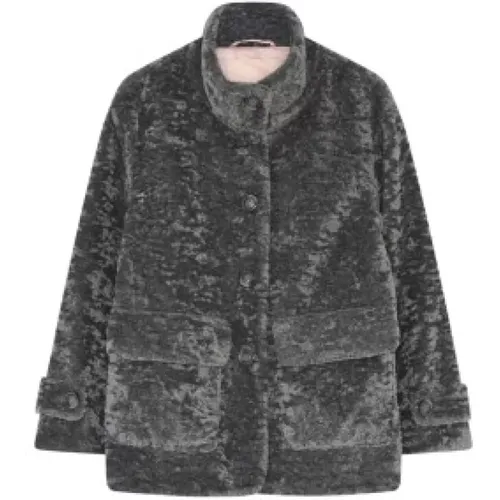 Fake Fur Grey Jacket , female, Sizes: 2XL, L, XL - Gustav - Modalova