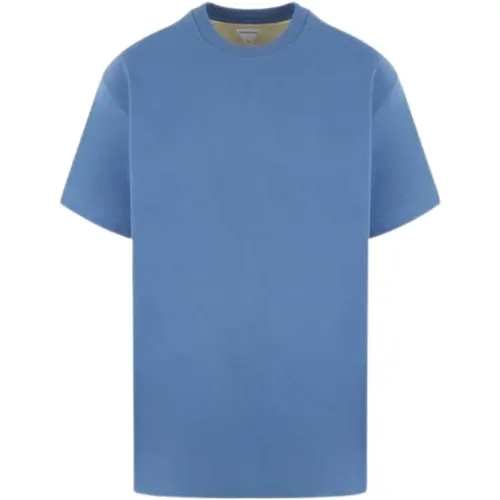 Blaues Oversize Baumwoll T-Shirt mit Rundhalsausschnitt , Herren, Größe: M - Bottega Veneta - Modalova