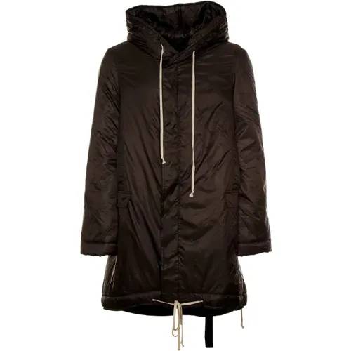 Padded Parka with Hood and Fish Tail , male, Sizes: XL, M - Rick Owens - Modalova