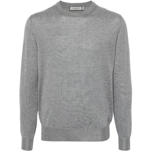 Grauer Pullover Stilvolle Lässige Mode - Canali - Modalova