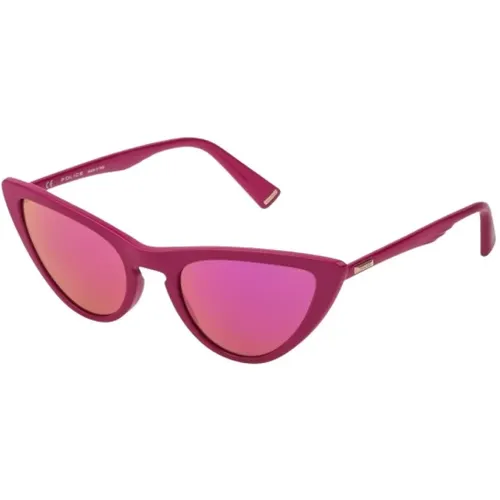 Violette Injizierte Sonnenbrille für Frauen , Damen, Größe: 53 MM - Police - Modalova