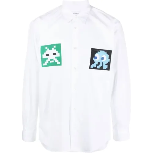 Weiße Baumwoll-Langarmshirt , Herren, Größe: S - Comme des Garçons - Modalova