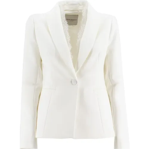 Lace Collar Jacket , female, Sizes: XS - Ermanno Scervino - Modalova