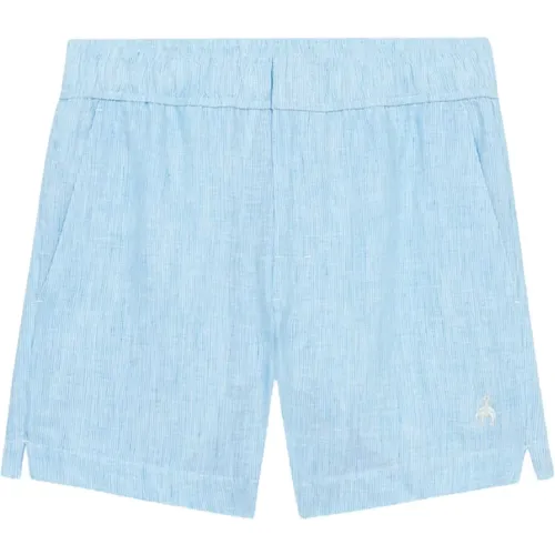 Türkise Leinen Shorts , Herren, Größe: S - Brooks Brothers - Modalova