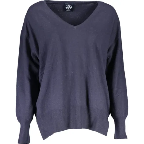 Wool Shirt, Long-Sleeved, V-Neckline, Logo, Polyamide , female, Sizes: M, S, XS - North Sails - Modalova