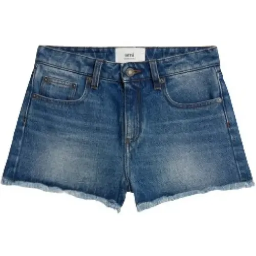 Denim Shorts - Größe 28 , Damen, Größe: W26 - Ami Paris - Modalova