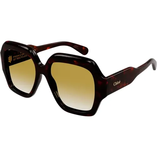 Ch0154S 002 Havana Sunglasses , female, Sizes: 56 MM - Chloé - Modalova