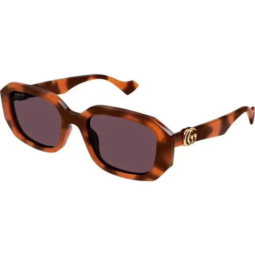 Stylish Sunglasses in Havana/ , female, Sizes: 54 MM - Gucci - Modalova