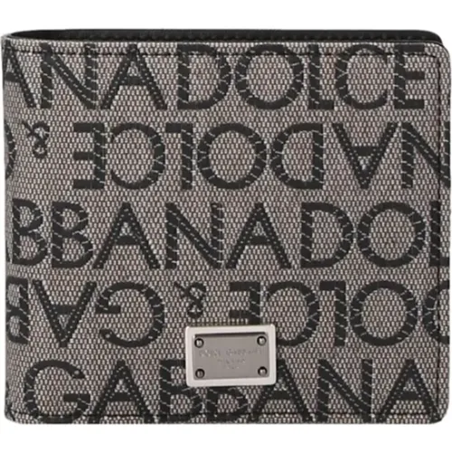 Jacquard Geldbörse,Faltbare Brieftasche mit Jacquard-Logo - Dolce & Gabbana - Modalova