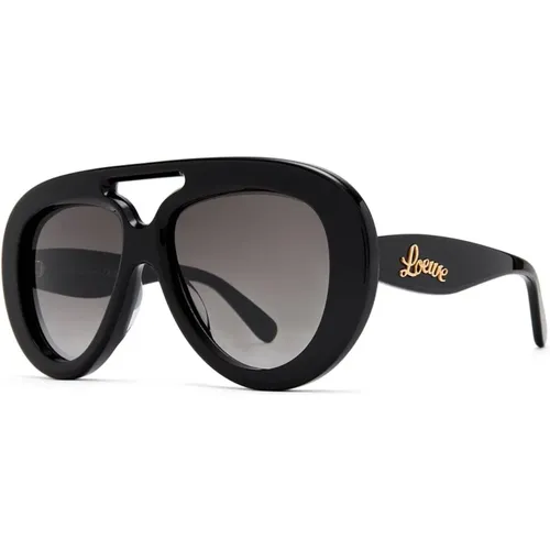 Aviator Spoiler Sunglasses Gray Gradient , female, Sizes: 55 MM - Loewe - Modalova