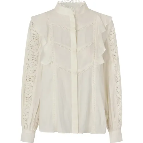 Elegant Vintage Lace Sleeve Shirt , female, Sizes: M, 2XL - Lollys Laundry - Modalova