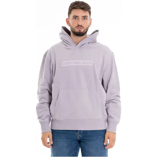 Hoodie mit Stickerei für Männer , Herren, Größe: S - Calvin Klein Jeans - Modalova