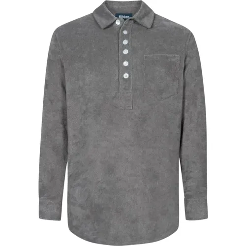 Grey-Green Terry Studio Polo Shirt , male, Sizes: S - Nikben - Modalova