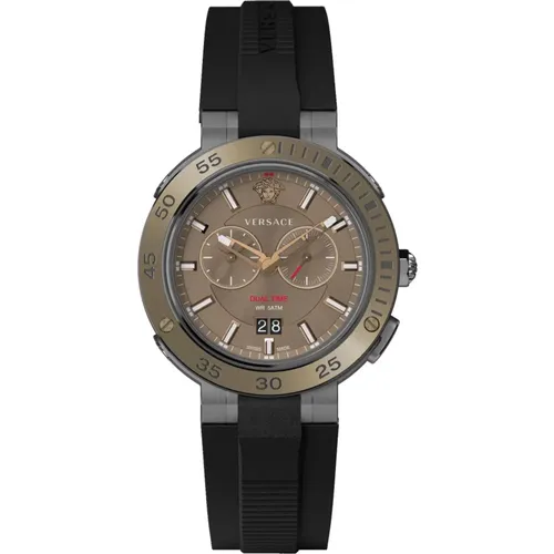 V-Extreme Pro Dual Time Chronograph Watch , male, Sizes: ONE SIZE - Versace - Modalova
